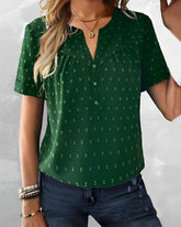 T-shirt med V-ringning och knappar